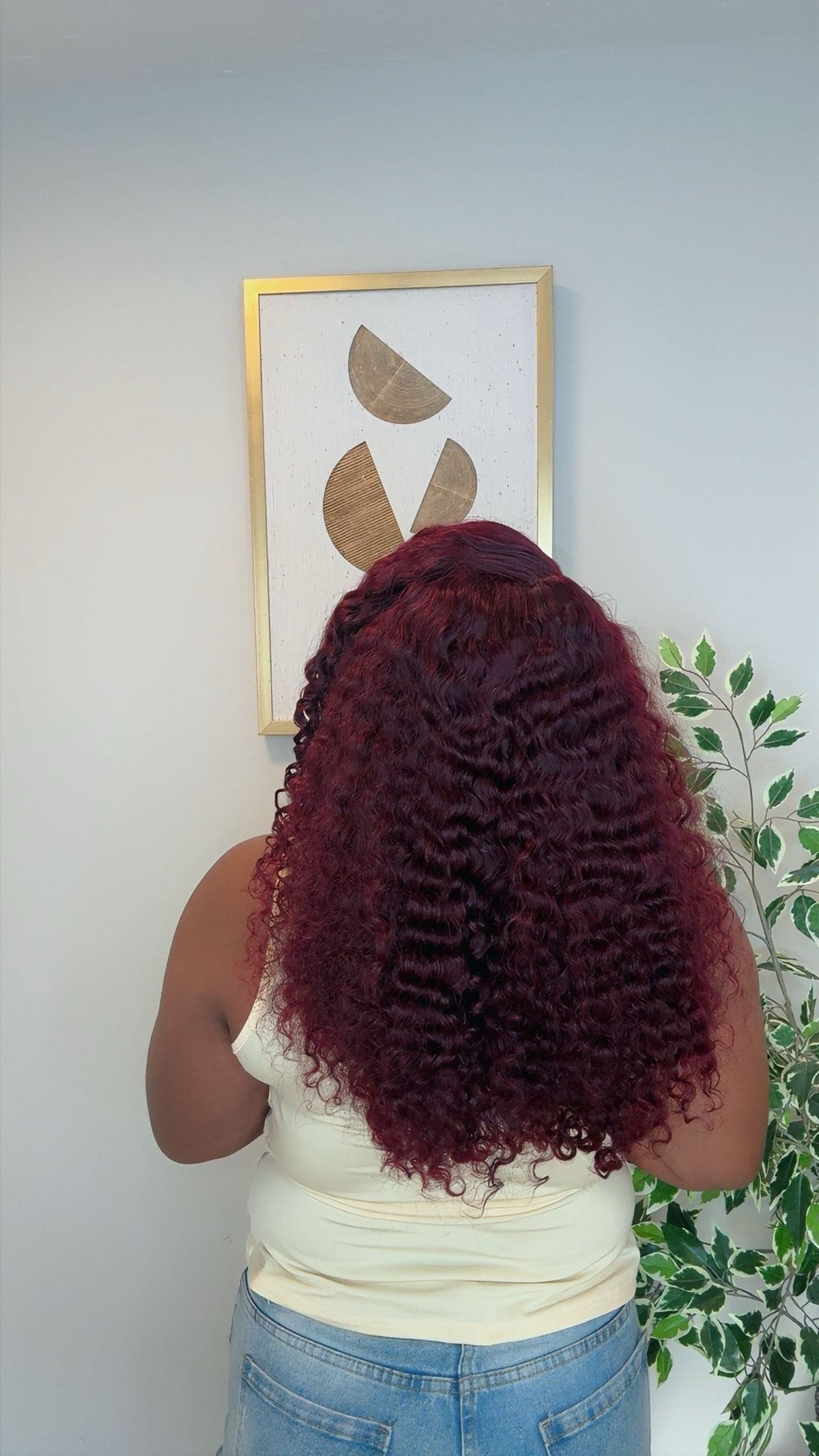 Deal No 44 — Soweto Curls Burgundy 20” 5x5 Closure Wig
