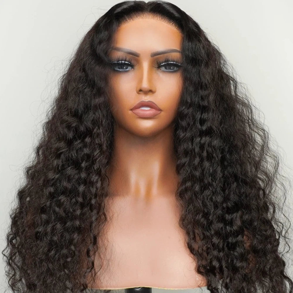 Glueless Deep Wave 5x5 HD Lace Closure Wig Pre Cut Pre Bleached Pre Plucked Glueless Wig Human Hair Ready To Wear