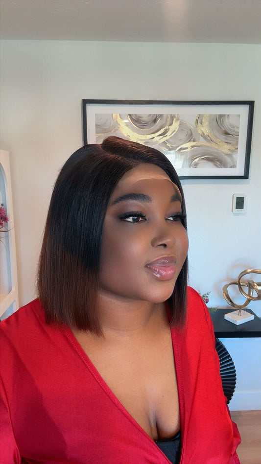 Deal No 4 - 10” Sleek Ombre Bob Wig – 5x5 HD Closure- glueless wig
