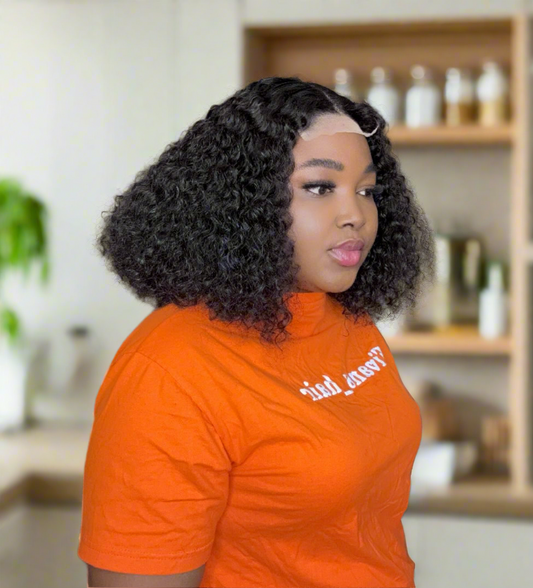 Water wave curls 12” wig wear and go wig