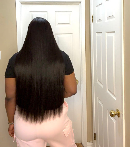 5x5 HD Lace Closure Wig – 28”Straight Wig in Natural Black | 100% Human Hair| Wear n Go