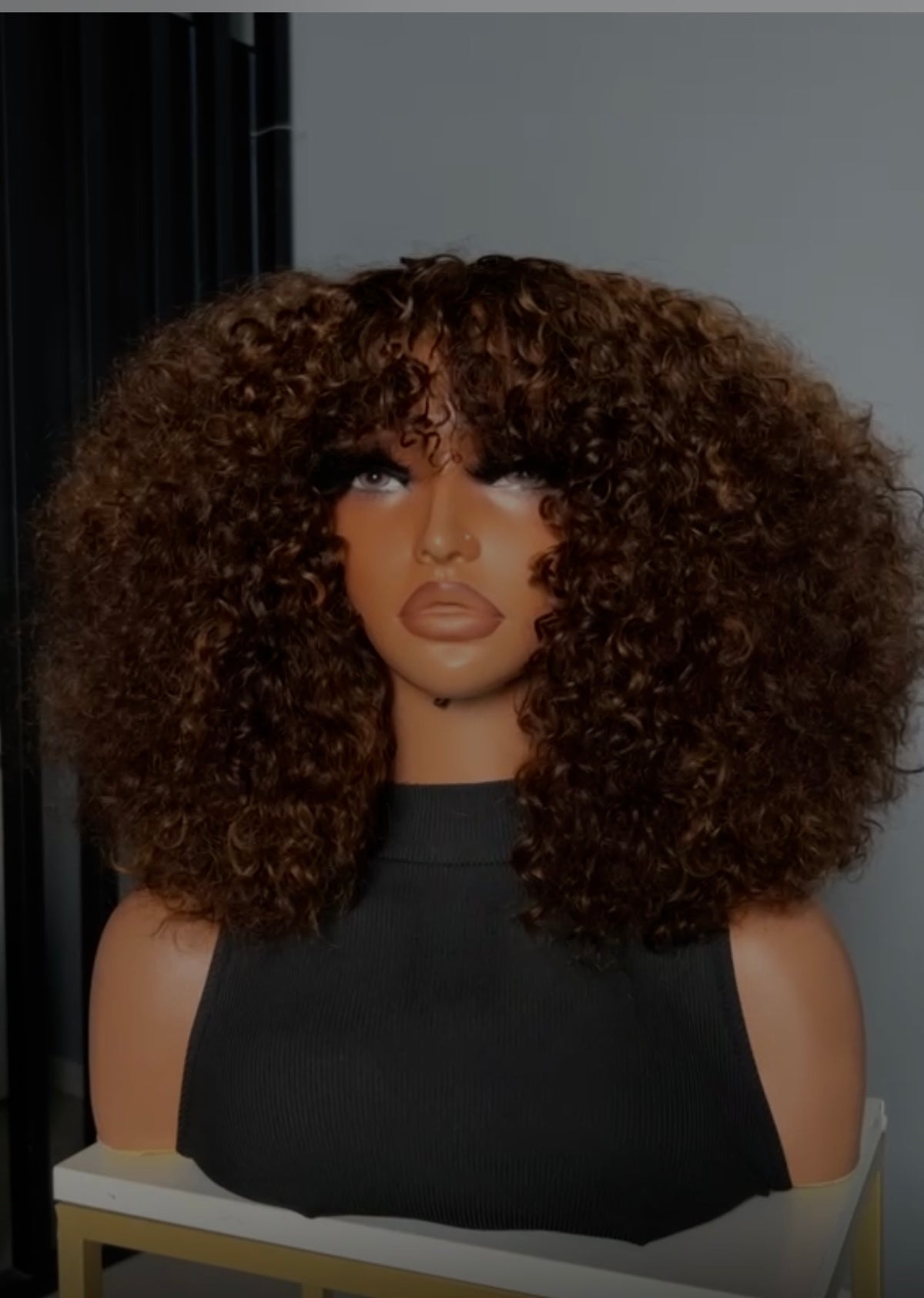 Deal No 31- 14” pixie curl fringe brown colour wig. Extra volume. Wear and go