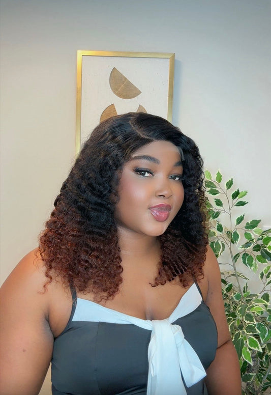 Deal No 26- 18” brown tips soweto curls paired with 5*5 closure wig. Wear and go.