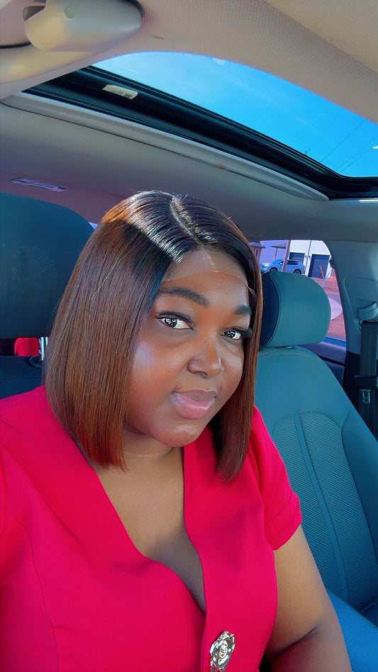 10” Sleek Ombre Bob Wig – 5x5 HD Closure- glueless wig