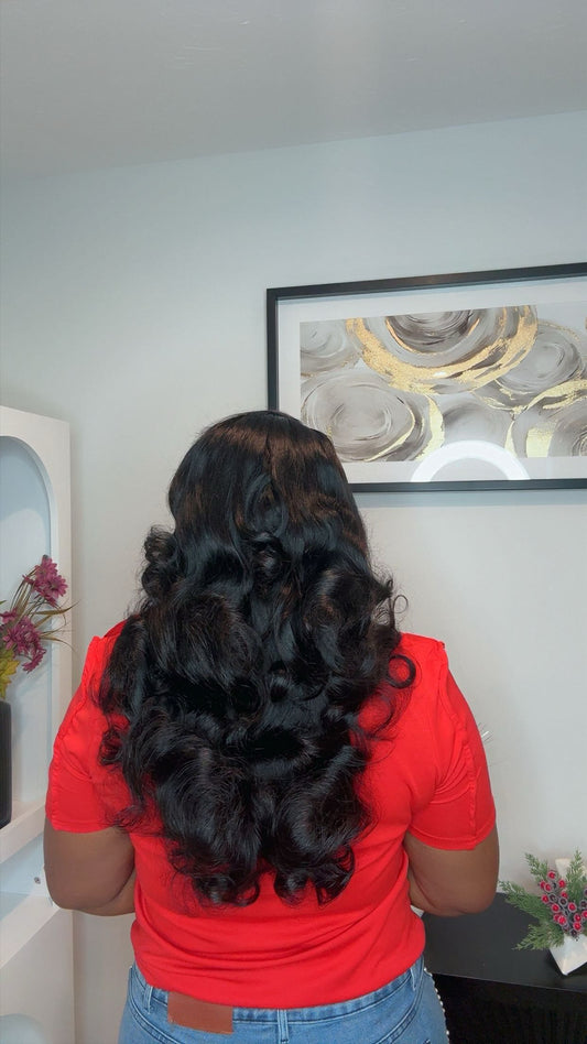 Deal No 4 - 22” bouncy curls paired with 5*5 closure. Wear and Go