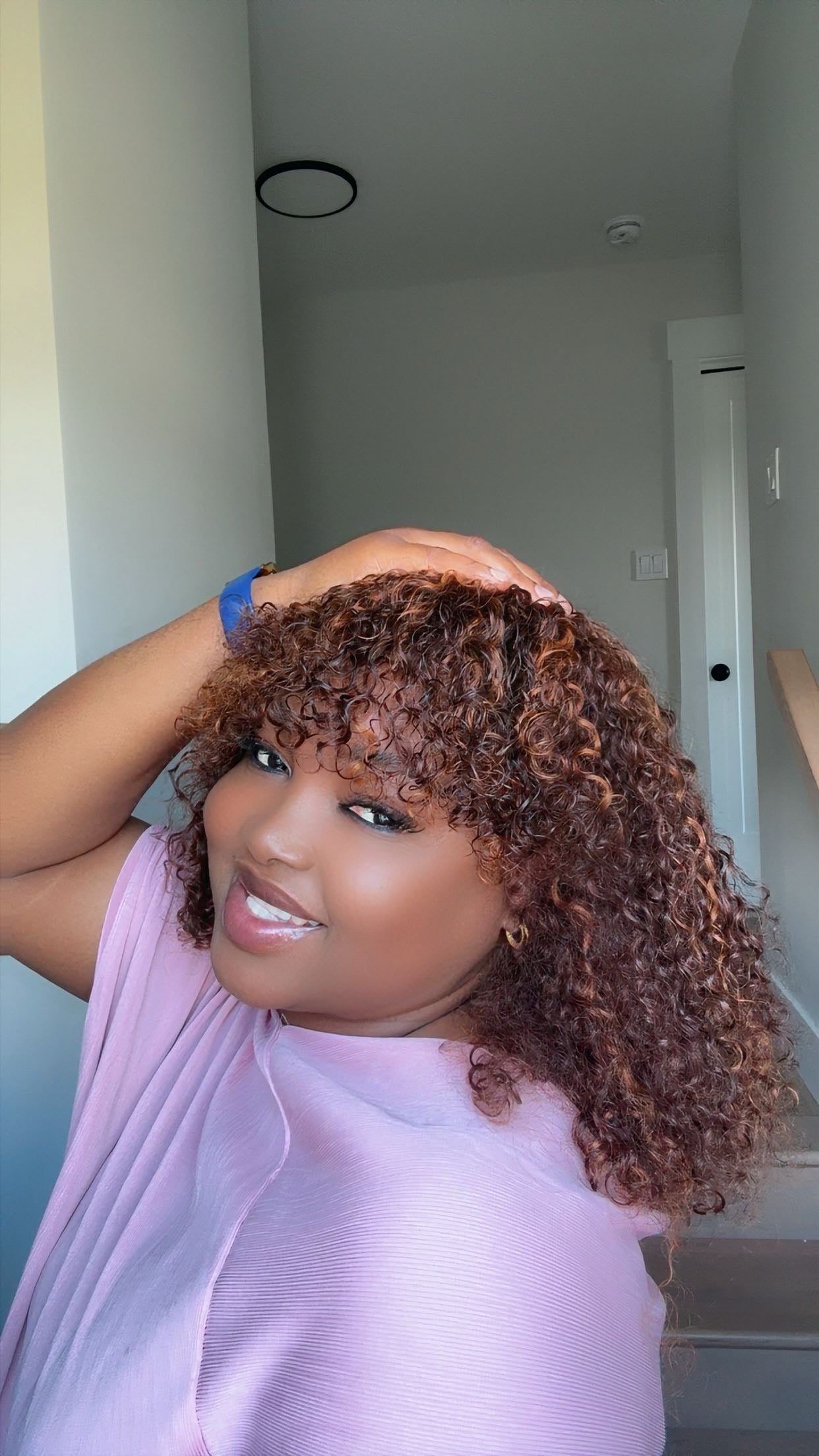 Deal No 33 - 14 pixie curl fringe piano colour. Extra volume. Wear and go wig