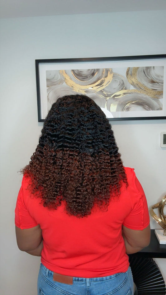 Deal No 30 - 18” brown tips soweto curls paired with 5*5 closure wig. Wear and go.