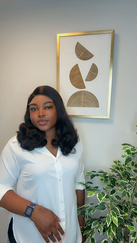 Deal no 39 - base bouncy curl 22” paired with 5*5 closure. Wear and go wig