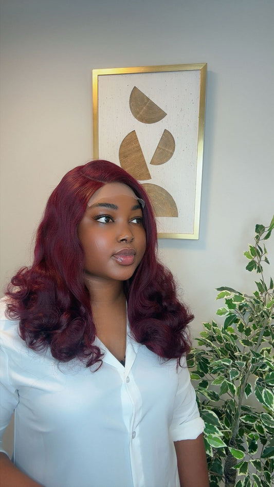 Deal No 40 - 22” base bouncy curl wig paired with 5*5 closure. Wear and go wig