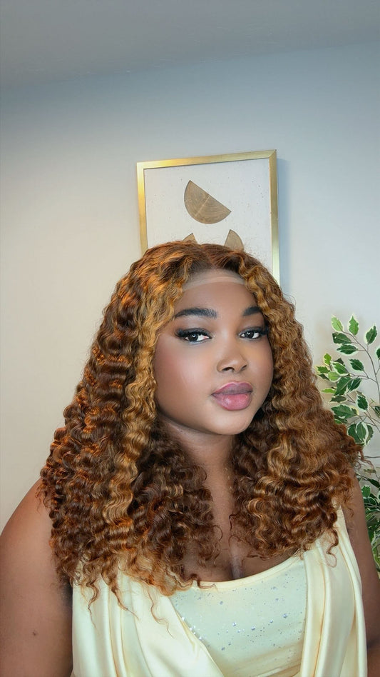 Deal No 28-  20” Glueless Highlight/piano color Soweto curls