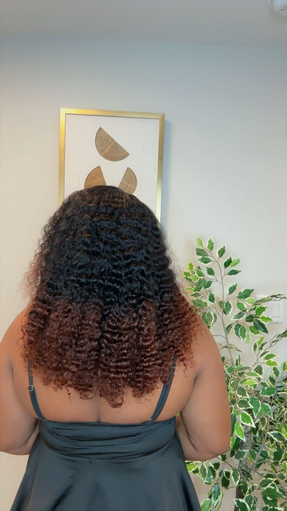 Deal No 26- 18” brown tips soweto curls paired with 5*5 closure wig. Wear and go.