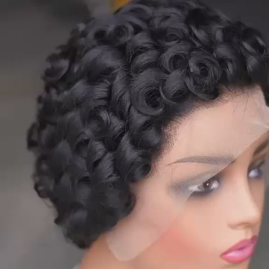 Deal No 40- short curly pixie cut wig. Wear and go