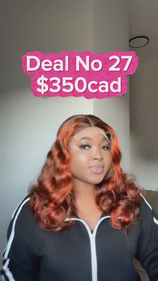 Deal No27 - 5x5 HD Lace Closure Wig – 18” Chestnut Brown Bouncy Curls | 100% Human Hair| wear n Go