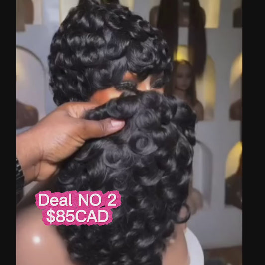 Deal No 2 - short curly pixie cut wig. Wear and go