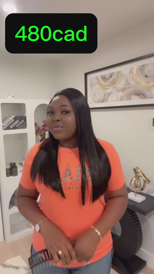 Glueless 20” straight hair. Wear and go wig