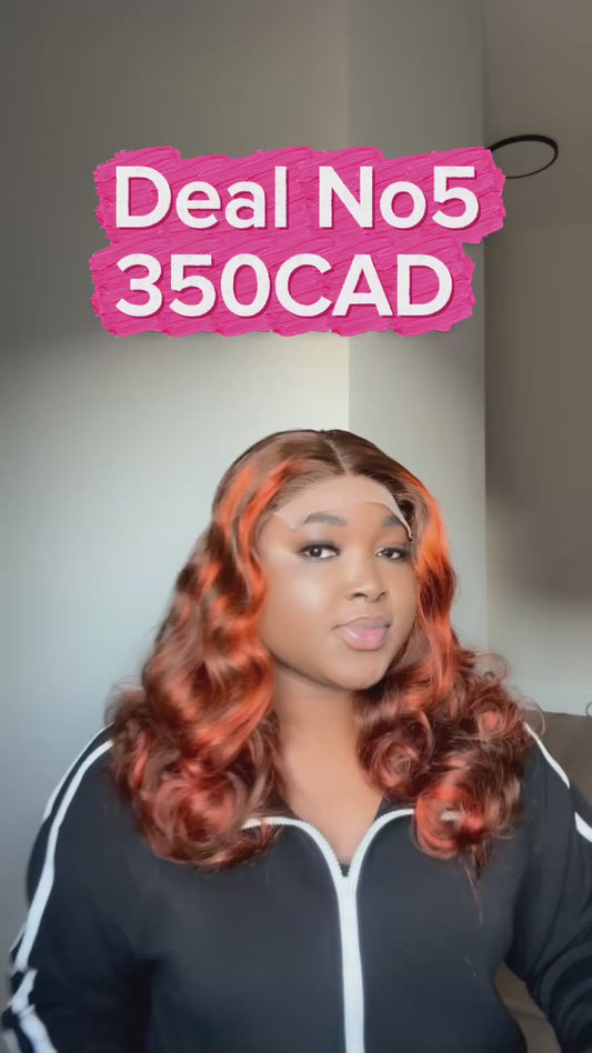 Deal No 5 - 5x5 HD Lace Closure Wig – 18” Chestnut Brown Bouncy Curls | 100% Human Hair| wear n Go