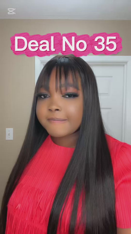 Wear and go Fringe straight wig Natural color. 28”